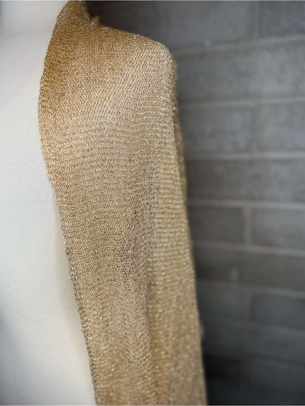 Gold Metallic Fringe Evening Shawl Wrap Wedding Formal Party Lightweight Scarf - Picture 7 of 14
